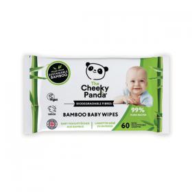 Cheeky Panda Biodegradable Bamboo Baby Wipes Packet of 60 Wipes (Pack of 12) BABYW-GBR CPD63016