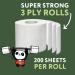 Cheeky Panda 3-Ply Toilet Tissue 200 Sheets (Pack of 48) PFTOILT48 CPD63017