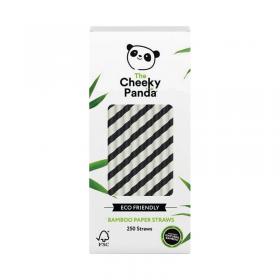 Cheeky Panda Bamboo Paper Straw Black Stripes (250 Pack) 0111129 CPD63044