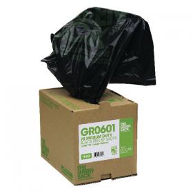 The Green Sack Heavy Duty Refuse Bag in Dispenser Black (Pack of 75) GRO601 CPD73000