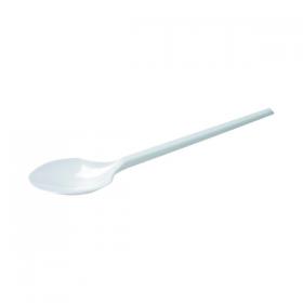Plastic Dessert Spoon White (Pack of 100) 0512002 CPD90168