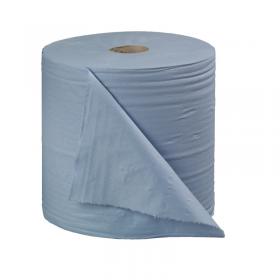 2Work Heavy Duty Forecourt Paper Roll 2-Ply 250mmx400m 100 Sheets Blue (Pack of 2) CT34137 CT34137