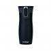 This photo features two Contigo travel cups and a thermos from the West Loop Autoseal line. The cups are 16oz/470ml in size and have a sleek matte black finish. The autoseal technology ensures a leak-proof experience while on the go.