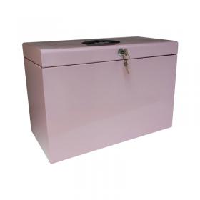 Cathedral File Box with 5 Suspension Files Foolscap Pastel Pink FPHOPP CTH01634