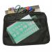 A4 Canvas Document Bag with Zip and Outer Mesh Pocket - Black BAGCANA4BK
