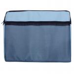 A4 Canvas Document Bag with Zip and Outer Mesh Pocket - Blue BAGCANA4BL