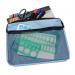 A4 Canvas Document Bag with Zip and Outer Mesh Pocket - Blue BAGCANA4BL