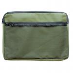 A4 Canvas Document Bag with Zip and Outer Mesh Pocket - Green BAGCANA4GR