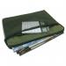 A4 Canvas Document Bag with Zip and Outer Mesh Pocket - Green BAGCANA4GR
