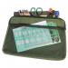 A4 Canvas Document Bag with Zip and Outer Mesh Pocket - Green BAGCANA4GR