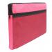 A4 Canvas Document Bag with Zip and Outer Mesh Pocket - Pink BAGCANA4PK