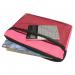 A4 Canvas Document Bag with Zip and Outer Mesh Pocket - Pink BAGCANA4PK
