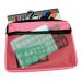 A4 Canvas Document Bag with Zip and Outer Mesh Pocket - Pink BAGCANA4PK