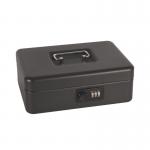 10 Inch Combination Lock Cash Box with Lift Out 6 Compartment Coin Tray - Black CBBK10CL