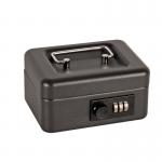 6 Inch Combination Lock Cash Box with Lift Out 6 Compartment Coin Tray - Black CBBK6CL