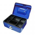 4 Inch Combination Lock Cash Box with Coin Slot and Lift Out 5 Compartment Coin Tray - Blue CBBL4