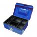 4 Inch Combination Lock Cash Box with Coin Slot and Lift Out 5 Compartment Coin Tray - Blue CBBL4