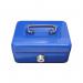 4 Inch Combination Lock Cash Box with Coin Slot and Lift Out 5 Compartment Coin Tray - Blue CBBL4