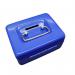 4 Inch Combination Lock Cash Box with Coin Slot and Lift Out 5 Compartment Coin Tray - Blue CBBL4