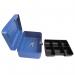6 Inch Key Lockable Cash Box with Lift Out 6 Compartment Coin Tray - Blue CBBL6