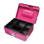 4 Inch Combination Lock Cash Box with Coin Slot and Lift Out 5 Compartment Coin Tray - Pink CBPK4