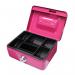 4 Inch Combination Lock Cash Box with Coin Slot and Lift Out 5 Compartment Coin Tray - Pink CBPK4
