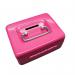 4 Inch Combination Lock Cash Box with Coin Slot and Lift Out 5 Compartment Coin Tray - Pink CBPK4