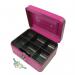 6 Inch Combination Lock Cash Box with Lift Out 6 Compartment Coin Tray - Pink CBPK6