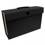 21 Pocket Cardboard Expanding File Case - Black EXPCABOXBK