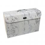 Luxurious Marble Design 19-Pocket Expanding Box File with Silver Coloured Accents EXPCABOXMBSHB