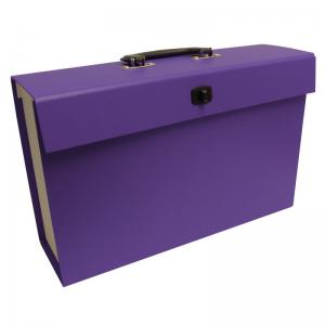 Cathedral Products 21 Pocket Cardboard Expanding File Case - Purple