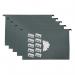 Foolscap Green Manilla Suspension Files with Clip on Index Tabs and Inserts - Pack of 10 FP10FS
