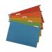Foolscap Assorted Colour Manilla Suspension Files with Clip on Index Tabs and Inserts - Pack of 10 FP10FSASST