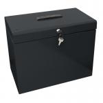 A4 Steel Home File Box with 5 Suspension Files - Black FPA4BK