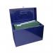 Foolscap Steel Home File Box with 5 Suspension Files - Blue FPHOBL