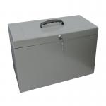 Foolscap Steel Home File Box with 5 Suspension Files - Grey FPHOGY