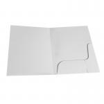 White Gloss 250gsm Card Presentation Folders with Business Card Holder - Pack of 50 FPWG50A4