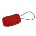 ABS Waterproof Security Box with Combination Lock and Security Cable - Red SBPSBRDCL