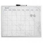Elegant Marble Magnetic Calendar Board with Silver Aluminium Frame - 40.5 x 51 cm WALAWBMC