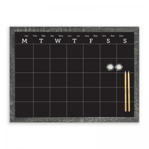 Cathedral Products Charcoal Frame Magnetic Calendar Chalk Board - 40.6