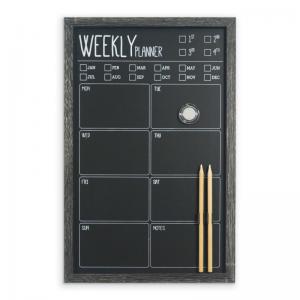 Cathedral Products Charcoal Frame Magnetic Weekly Planner Chalk Board