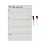 Magnetic Weekly Planner with Dry Erase Surface - Includes 2 Pens WALMSWP