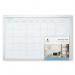 Modern White Frame Magnetic Monthly Planner Dry Erase Board - 51 x 76 cm WALMWBC