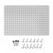 Peg Board with 12 Hooks - White - 56x36cm WALPB36