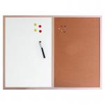 Dry Erase & Cork Combination Noticeboard - 60x80cm WALWBCO60