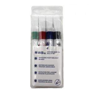 Drywipe Bullet Tip Marker Assorted Wallet Pack of 4 00DBTMMUL4