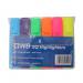 The picture shows a pack of 6 unbranded highlighters in assorted colors. The vibrant highlighters are neatly arranged in a wallet for easy storage and portability. Perfect for highlighting important information, these highlighter pens are a must-have for any office or school setting.