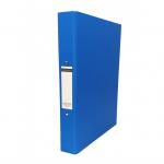 A photo of CTS Ring Binders A4 with a 2-ring mechanism and 25mm filing capacity in blue packaging. The pack includes 10 binders. The binders appear sturdy and efficient for organizing and storing A4-sized documents. The blue color adds a pop of color to any workspace.