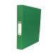 The photograph shows a pack of 10 CTS Ring Binders in green. Each binder has a 2 ring mechanism and a 25mm filing capacity, perfect for organizing A4 documents. The binders appear sturdy and professional, with a sleek design that will add a pop of color to any office or workspace.