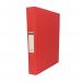 The CTS Ring Binders A4 Ring Binder has a 2 ring mechanism and can hold up to 25mm of filing. This pack of 10 binders is in a vibrant red color. The binder has a sleek and professional look, perfect for organizing and storing important documents.